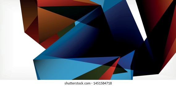 Triangle geometric background in trendy style on light background. Retro vector illustration. Colorful bright. Trendy modern style. Vector business illustration. Geometric template.