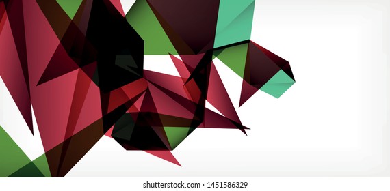 Triangle geometric background in trendy style on light background. Retro vector illustration. Colorful bright. Trendy modern style. Vector business illustration. Geometric template.