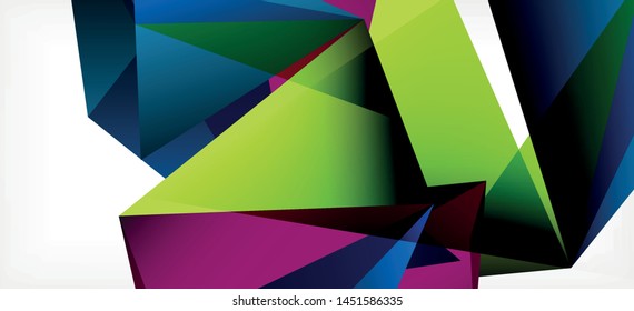Triangle geometric background in trendy style on light background. Retro vector illustration. Colorful bright. Trendy modern style. Vector business illustration. Geometric template.