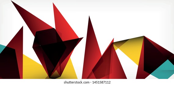 Triangle geometric background in trendy style on light background. Retro vector illustration. Colorful bright. Trendy modern style. Vector business illustration. Geometric template.