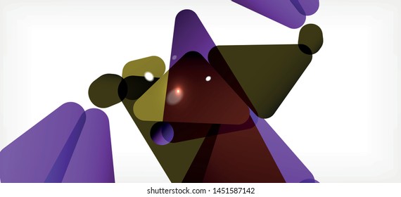 Triangle geometric background in trendy style on light background. Retro vector illustration. Colorful bright. Trendy modern style. Vector business illustration. Geometric template.