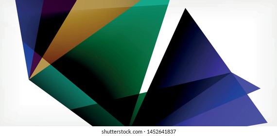 Dreieckiger geometrischer Hintergrund im trendigen Stil auf hellem Hintergrund. Retro, Vektorgrafik. Farbenfroh. Moderner Stil. Vektorgrafik für Geschäftsaktivitäten. Geometrische Vorlage.