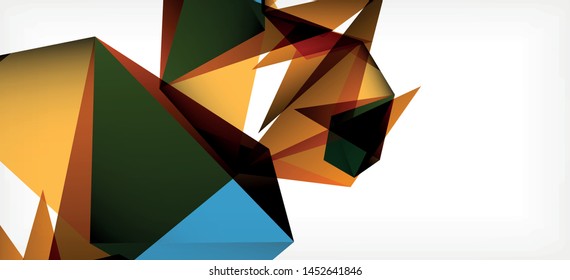 Triangle geometric background in trendy style on light background. Retro vector illustration. Colorful bright. Trendy modern style. Vector business illustration. Geometric template.