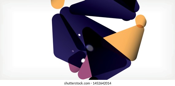 Triangle geometric background in trendy style on light background. Retro vector illustration. Colorful bright. Trendy modern style. Vector business illustration. Geometric template.