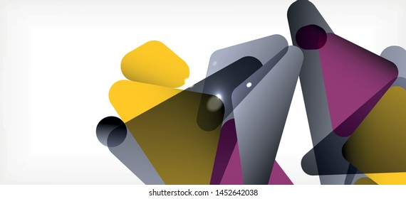Triangle geometric background in trendy style on light background. Retro vector illustration. Colorful bright. Trendy modern style. Vector business illustration. Geometric template.