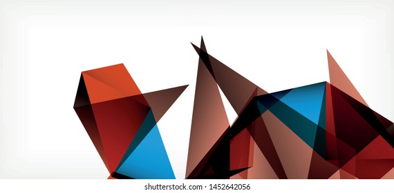 Triangle geometric background in trendy style on light background. Retro vector illustration. Colorful bright. Trendy modern style. Vector business illustration. Geometric template.