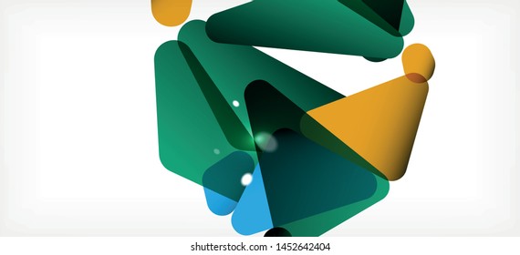 Dreieckiger geometrischer Hintergrund im trendigen Stil auf hellem Hintergrund. Retro, Vektorgrafik. Farbenfroh. Moderner Stil. Vektorgrafik für Geschäftsaktivitäten. Geometrische Vorlage.