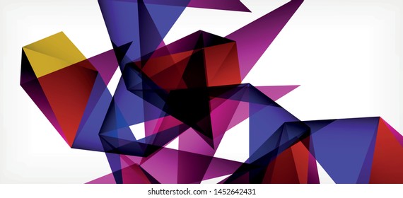 Triangle geometric background in trendy style on light background. Retro vector illustration. Colorful bright. Trendy modern style. Vector business illustration. Geometric template.
