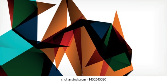 Fondo geométrico triangular de estilo moderno sobre fondo claro. Ilustración vectorial retro. Brillante y colorido. Moderna y de diseño. Ilustración empresarial de vectores. Plantilla geométrica.
