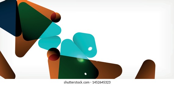 Triangle geometric background in trendy style on light background. Retro vector illustration. Colorful bright. Trendy modern style. Vector business illustration. Geometric template.