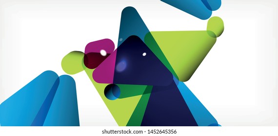 Triangle geometric background in trendy style on light background. Retro vector illustration. Colorful bright. Trendy modern style. Vector business illustration. Geometric template.
