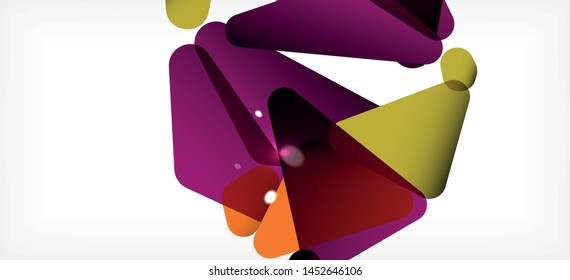 Fondo geométrico triangular de estilo moderno sobre fondo claro. Ilustración vectorial retro. Brillante y colorido. Moderna y de diseño. Ilustración empresarial de vectores. Plantilla geométrica.