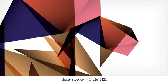 Triangle geometric background in trendy style on light background. Retro vector illustration. Colorful bright. Trendy modern style. Vector business illustration. Geometric template.