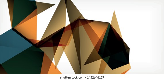 Triangle geometric background in trendy style on light background. Retro vector illustration. Colorful bright. Trendy modern style. Vector business illustration. Geometric template.