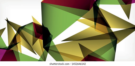Triangle geometric background in trendy style on light background. Retro vector illustration. Colorful bright. Trendy modern style. Vector business illustration. Geometric template.