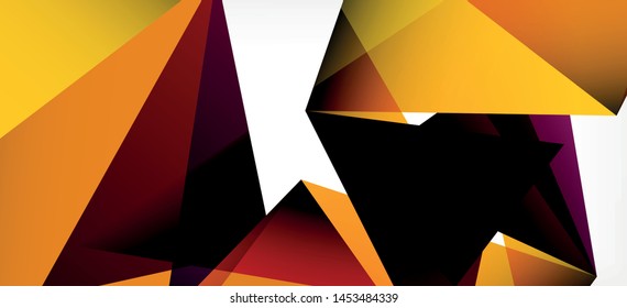 Triangle geometric background in trendy style on light background. Retro vector illustration. Colorful bright. Trendy modern style. Vector business illustration. Geometric template.