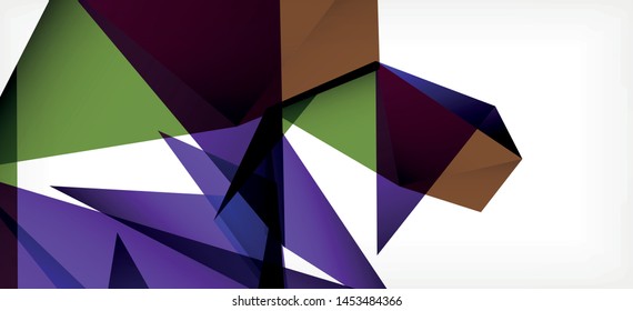 Triangle geometric background in trendy style on light background. Retro vector illustration. Colorful bright. Trendy modern style. Vector business illustration. Geometric template.