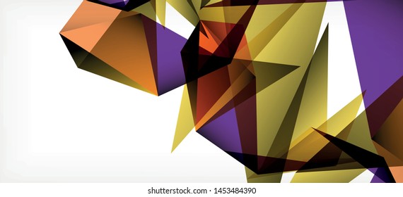 Fondo geométrico triangular de estilo moderno sobre fondo claro. Ilustración vectorial retro. Brillante y colorido. Moderna y de diseño. Ilustración empresarial de vectores. Plantilla geométrica.