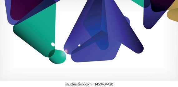 Triangle geometric background in trendy style on light background. Retro vector illustration. Colorful bright. Trendy modern style. Vector business illustration. Geometric template.