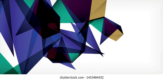 Triangle geometric background in trendy style on light background. Retro vector illustration. Colorful bright. Trendy modern style. Vector business illustration. Geometric template.