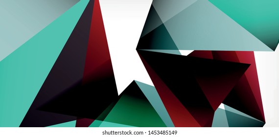 Fondo geométrico triangular de estilo moderno sobre fondo claro. Ilustración vectorial retro. Brillante y colorido. Moderna y de diseño. Ilustración empresarial de vectores. Plantilla geométrica.