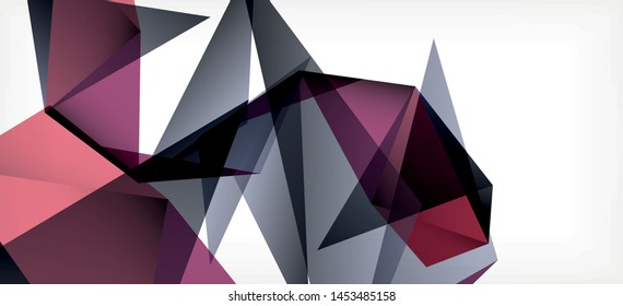 Triangle geometric background in trendy style on light background. Retro vector illustration. Colorful bright. Trendy modern style. Vector business illustration. Geometric template.