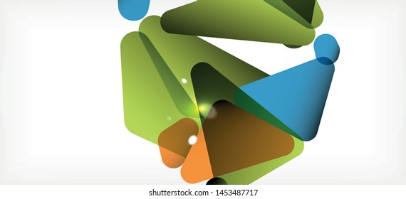 Triangle geometric background in trendy style on light background. Retro vector illustration. Colorful bright. Trendy modern style. Vector business illustration. Geometric template.