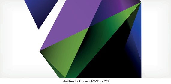Triangle geometric background in trendy style on light background. Retro vector illustration. Colorful bright. Trendy modern style. Vector business illustration. Geometric template.