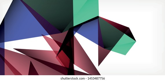 Fundo geométrico triângulo em estilo moderno no fundo claro. Ilustração de vetor retrô. Colorido brilhante. Estilo moderno na moda. Ilustração de negócios de vetor. Modelo geométrico.