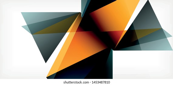 Triangle geometric background in trendy style on light background. Retro vector illustration. Colorful bright. Trendy modern style. Vector business illustration. Geometric template.