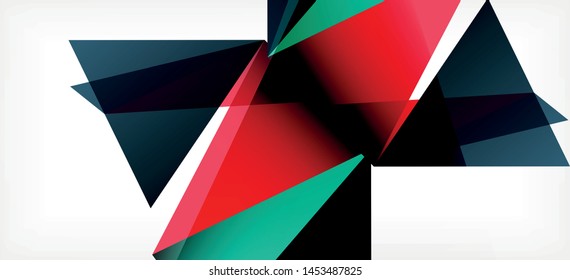 Triangle geometric background in trendy style on light background. Retro vector illustration. Colorful bright. Trendy modern style. Vector business illustration. Geometric template.