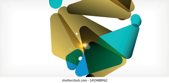 Triangle geometric background in trendy style on light background. Retro vector illustration. Colorful bright. Trendy modern style. Vector business illustration. Geometric template.