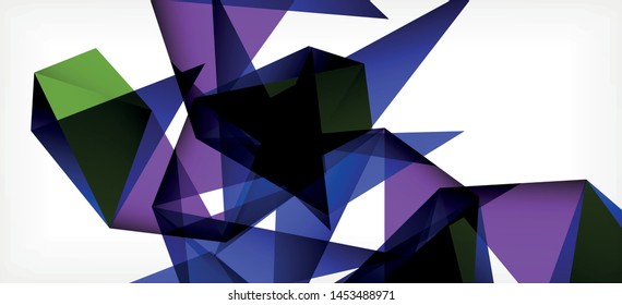 Triangle geometric background in trendy style on light background. Retro vector illustration. Colorful bright. Trendy modern style. Vector business illustration. Geometric template.
