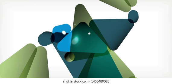 Triangle geometric background in trendy style on light background. Retro vector illustration. Colorful bright. Trendy modern style. Vector business illustration. Geometric template.