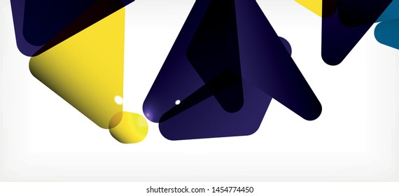 Triangle geometric background in trendy style on light background. Retro vector illustration. Colorful bright. Trendy modern style. Vector business illustration. Geometric template.