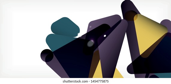 Triangle geometric background in trendy style on light background. Retro vector illustration. Colorful bright. Trendy modern style. Vector business illustration. Geometric template.