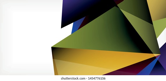 Dreieckiger geometrischer Hintergrund im trendigen Stil auf hellem Hintergrund. Retro, Vektorgrafik. Farbenfroh. Moderner Stil. Vektorgrafik für Geschäftsaktivitäten. Geometrische Vorlage.