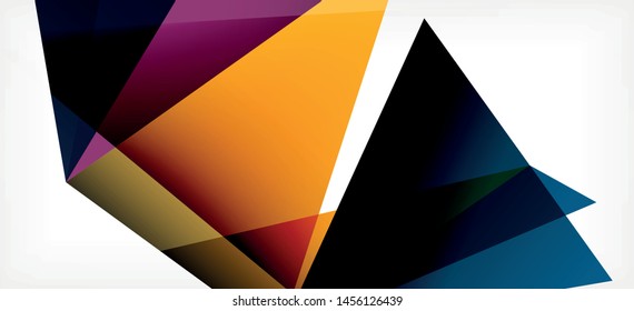 Triangle geometric background in trendy style on light background. Retro vector illustration. Colorful bright. Trendy modern style. Vector business illustration. Geometric template.