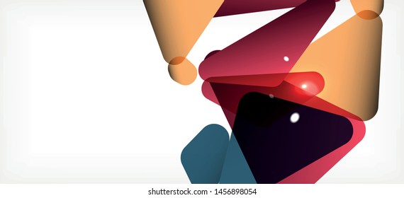 Triangle geometric background in trendy style on light background. Retro vector illustration. Colorful bright. Trendy modern style. Vector business illustration. Geometric template.