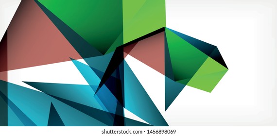 Triangle geometric background in trendy style on light background. Retro vector illustration. Colorful bright. Trendy modern style. Vector business illustration. Geometric template.