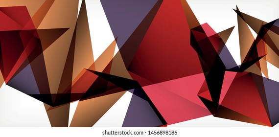 Triangle geometric background in trendy style on light background. Retro vector illustration. Colorful bright. Trendy modern style. Vector business illustration. Geometric template.