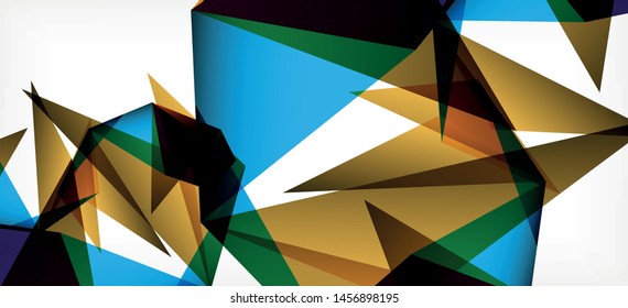 Triangle geometric background in trendy style on light background. Retro vector illustration. Colorful bright. Trendy modern style. Vector business illustration. Geometric template.