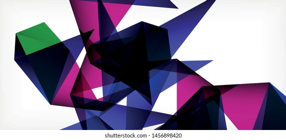 Triangle geometric background in trendy style on light background. Retro vector illustration. Colorful bright. Trendy modern style. Vector business illustration. Geometric template.