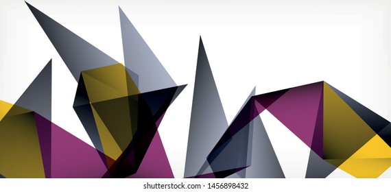 Triangle geometric background in trendy style on light background. Retro vector illustration. Colorful bright. Trendy modern style. Vector business illustration. Geometric template.