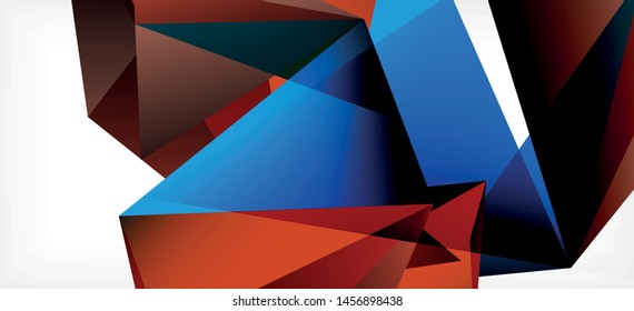 Triangle geometric background in trendy style on light background. Retro vector illustration. Colorful bright. Trendy modern style. Vector business illustration. Geometric template.