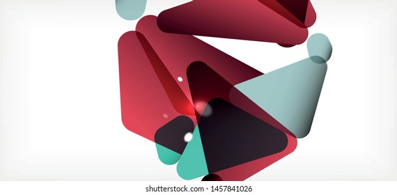 Triangle geometric background in trendy style on light background. Retro vector illustration. Colorful bright. Trendy modern style. Vector business illustration. Geometric template.