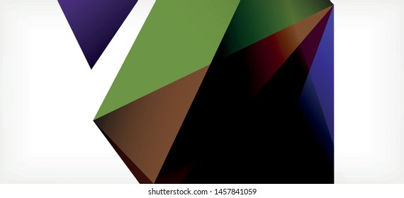 Triangle geometric background in trendy style on light background. Retro vector illustration. Colorful bright. Trendy modern style. Vector business illustration. Geometric template.