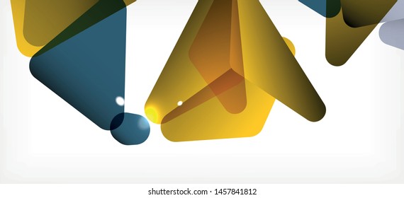 Triangle geometric background in trendy style on light background. Retro vector illustration. Colorful bright. Trendy modern style. Vector business illustration. Geometric template.