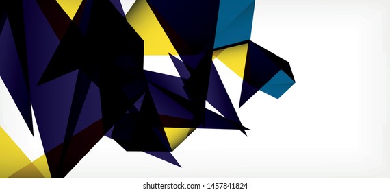 Dreieckiger geometrischer Hintergrund im trendigen Stil auf hellem Hintergrund. Retro, Vektorgrafik. Farbenfroh. Moderner Stil. Vektorgrafik für Geschäftsaktivitäten. Geometrische Vorlage.