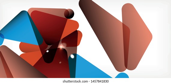 Triangle geometric background in trendy style on light background. Retro vector illustration. Colorful bright. Trendy modern style. Vector business illustration. Geometric template.